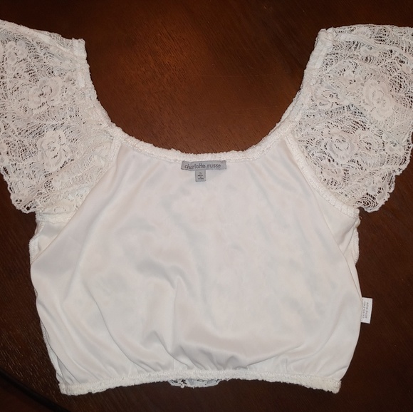 Charlotte Russe Lace Crop Top - Picture 4 of 8